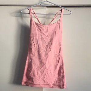 Lululemon crisscross back tank in salmon colored